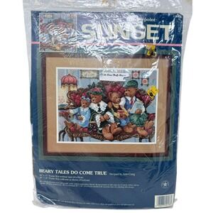 Sunset Needlepoint Kit Women 16x12 Multicolor New Beary Tales Do Come True 12118